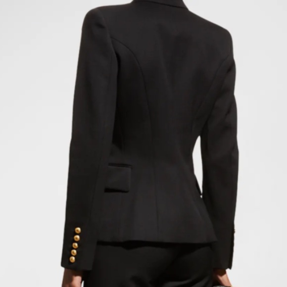 BALMAIN DOUBLE BREASTED BLAZER JACKET GOLD BUTTONS WOMENS BLACK SIZE 34 NEW BNWT - Picture 4 of 6